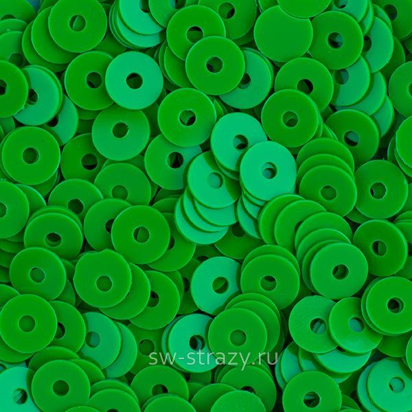 Пайетки плоские 4 мм ярко-зеленые (3гр)