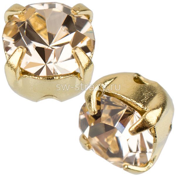 Шатоны в оправе ss 16 Gold Quartz/Gold