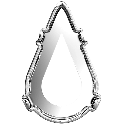 4328/S 8,0x4,8 mm 3PH20H Rhodium Plating