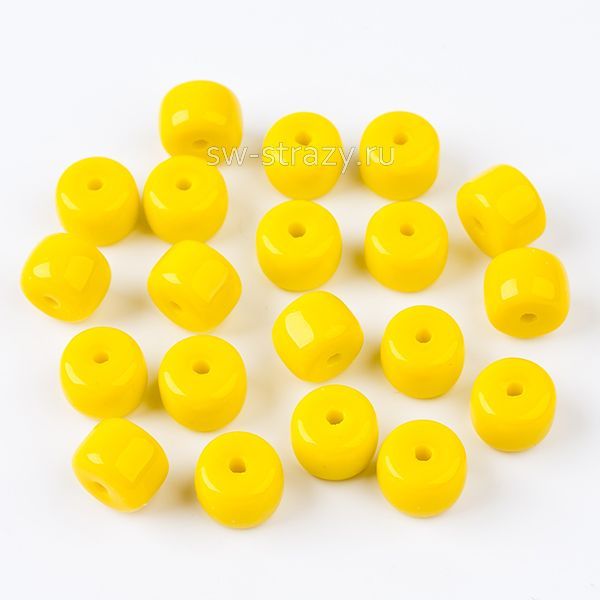 Бусины стеклянные 6,5х4 мм насыщенный желтый*