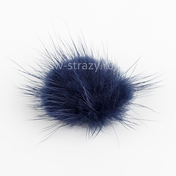 Помпон норка 30 мм темно-синий