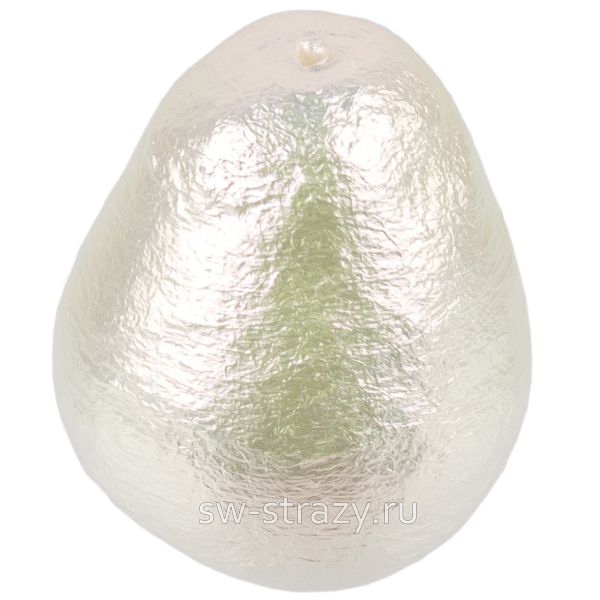 Жемчуг хлопковый капля 12х16 мм насыщенно-белый