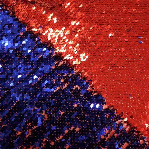 Пайеточная ткань красный\синий