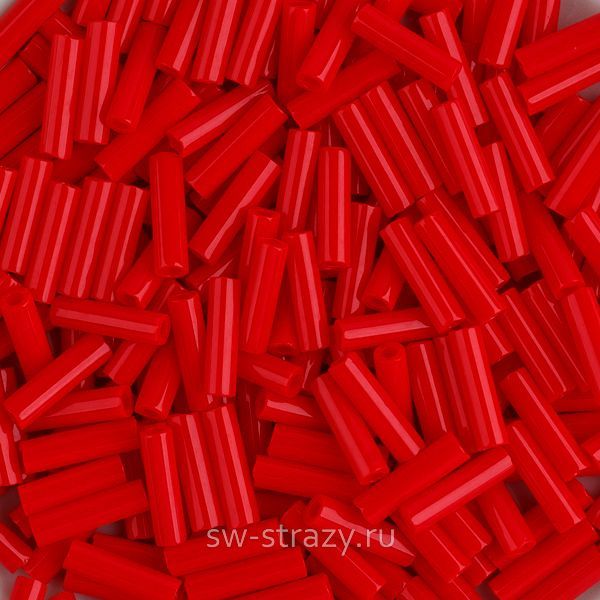 Стеклярус 6x1,7 mm 408 Opaque Dark Red