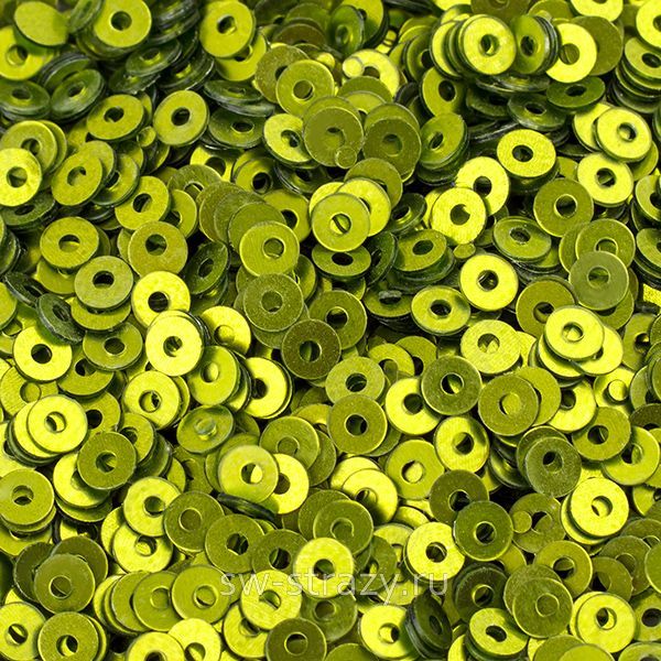 Пайетки плоские 2 мм olive green (3гр)