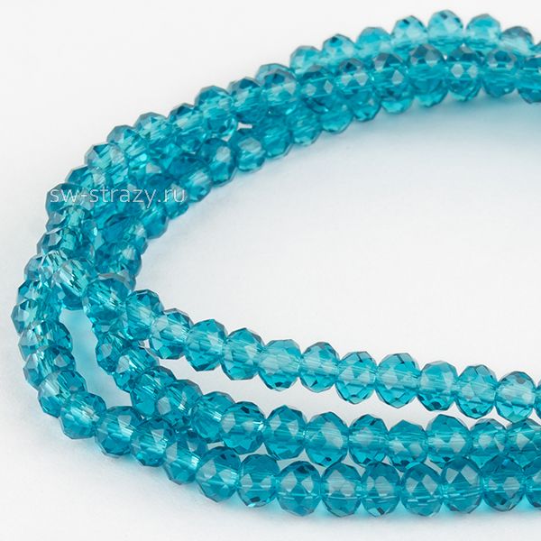 Бусины граненые Rondelle 2 мм синий монтана (№19), 1 нить