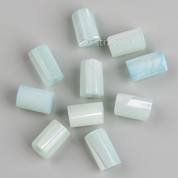 Бусина-трубочка из перламутра 3,5х6 мм светло-голубая*