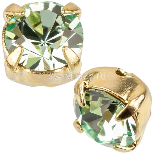 Шатоны в оправе ss 16 Chrysolite/Gold