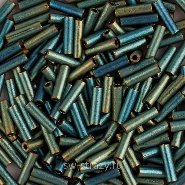 Стеклярус 6x1,7 mm 2008 Matte Metallic Patina Iris