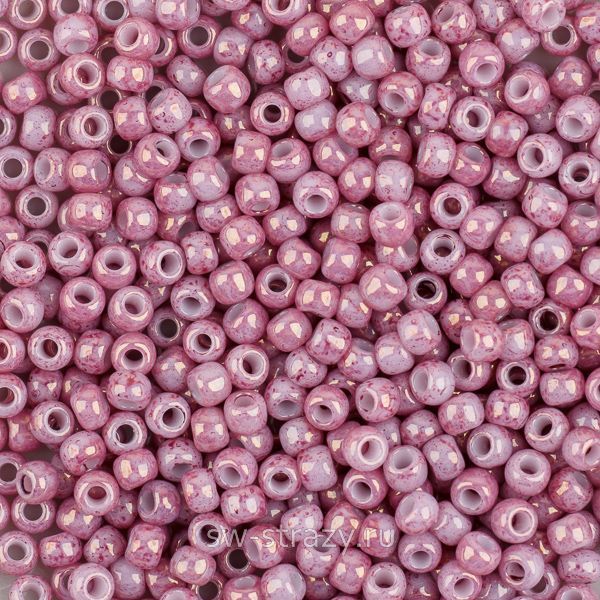 Бисер круглый 11/0 #1202 Непрозрачный мраморный розовый