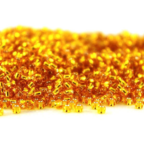 Бисер круглый 15/0 #0030 Прозрачный, оранжевый