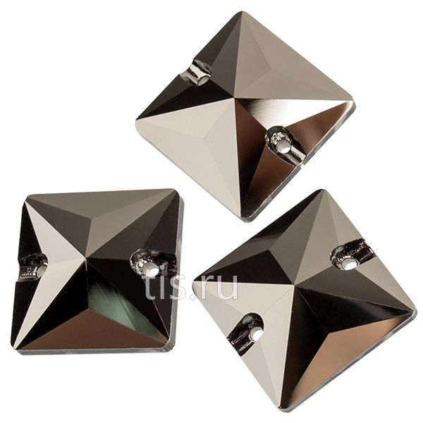 3687 12*12 mm Crystal Jet Metallic