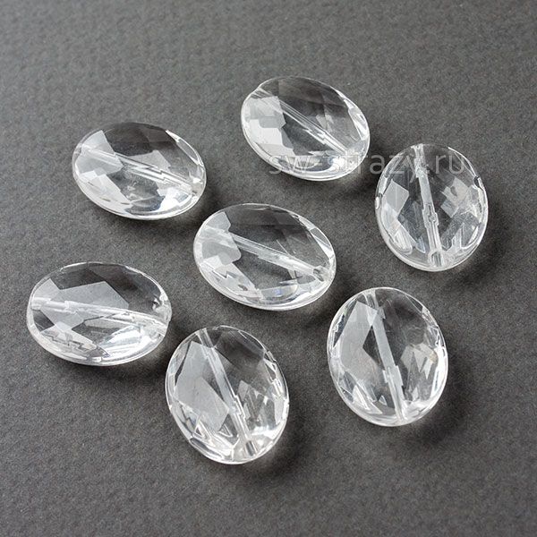 Бусина-овал из горного хрусталя 21х16  мм*