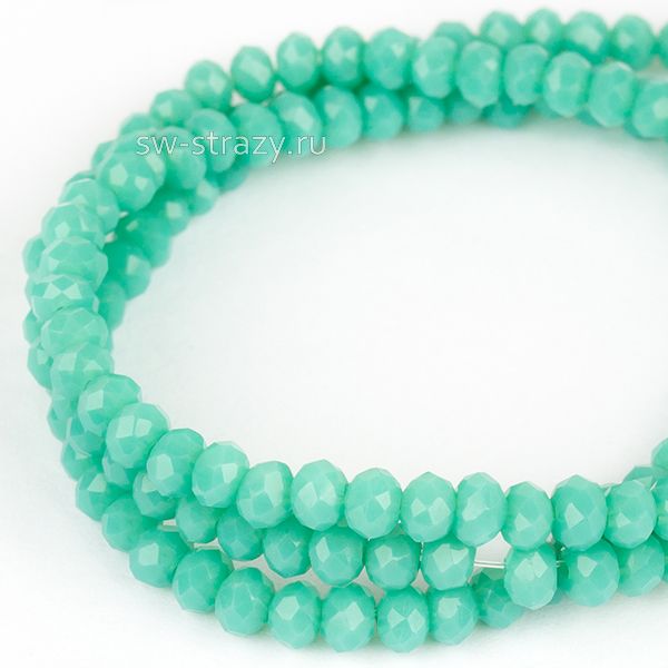 Бусины граненые Rondelle 2 мм бирюзовые (№56), 1 нить