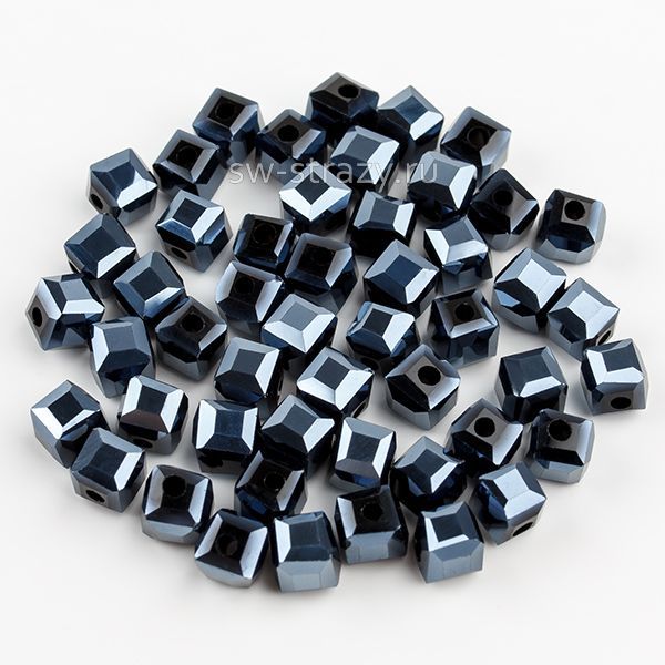 Бусины-кубики 6 мм гематитовый
