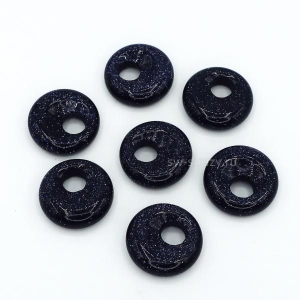 Подвеска-бублик из авантюринового стекла 18 мм*