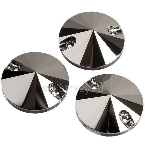 3130 12 mm Jet Hematite K9