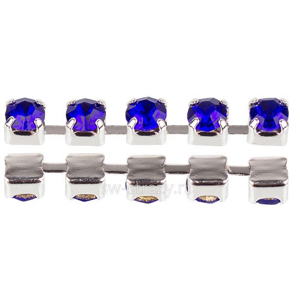 Стразовая цепь 2 мм  Majestic\silver