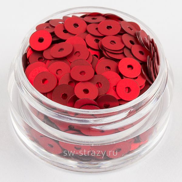 Пайетки 4 mm плоские (466W) Rosso ST07 3 гр