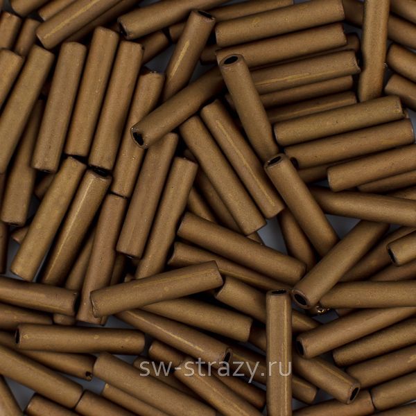 Бисер стеклярус 9 mm #0702 темно-медный матовый непрозрачный