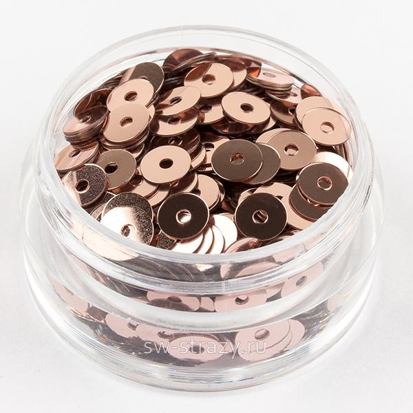 Пайетки 4 mm плоские (3071) Rosa Antico MT 3 гр