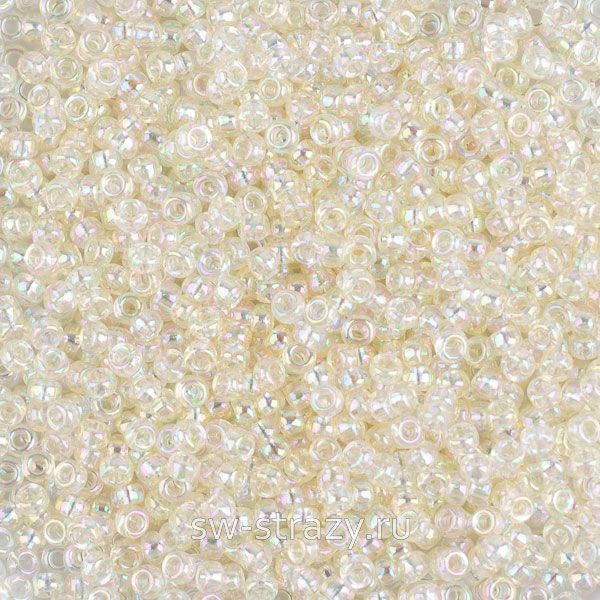 Seedbead Miyuki 15/0 2442 Transparent Crystal Ivory Gold Luster