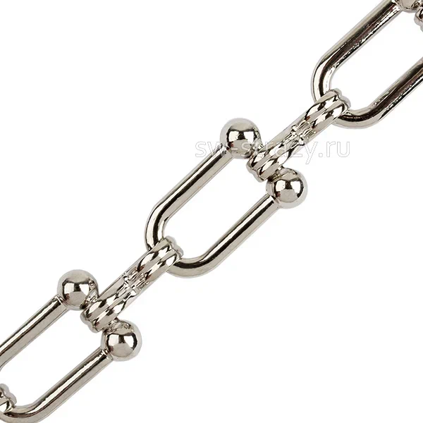 Цепь фигурная 11 мм родий