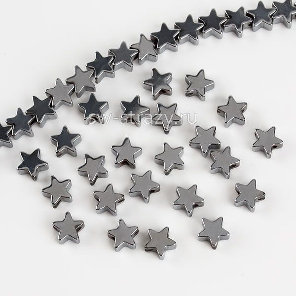 Бусина-звезда из светлого гематита 4 мм