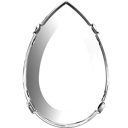 4327/S 30x20 mm 1PH2OH Rhodium Plating