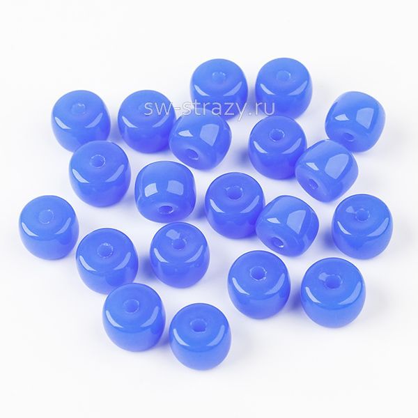 Бусины стеклянные 8,5х6 мм светло-синий*
