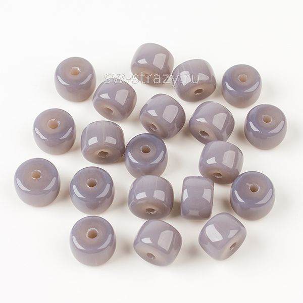 Бусины стеклянные 6,5х4 мм серо-голубой*