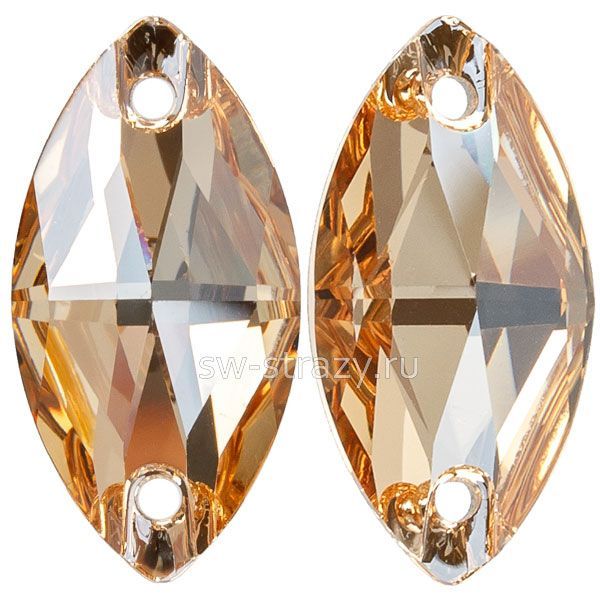 Navette 2H 12x6 mm Crystal Honey