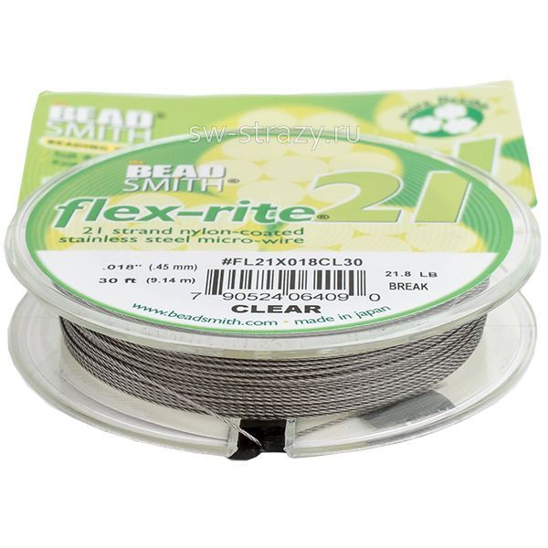 Тросик ювелирный на катушке FLEX-RITE21 Clear 0.45 мм FL21X018CL30