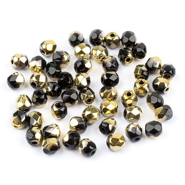 Бусины граненые Firepolished 3 мм Jet Amber (23980-26441) 10