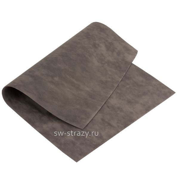 Замша искусств.двухсторон. 20х30 см серая (27483)