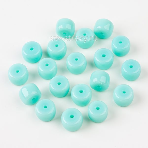 Бусины стеклянные 8,5х6 мм мятный*