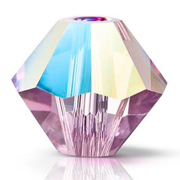 P Rondelle Bead 5328 3 mm light amethyst glitter